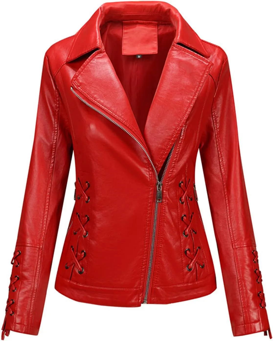 Women's Winter Faux Leather Jacket Ladies Open Front Lapel Draped Outwear Cardigan Solid Blazer Thickened Coat