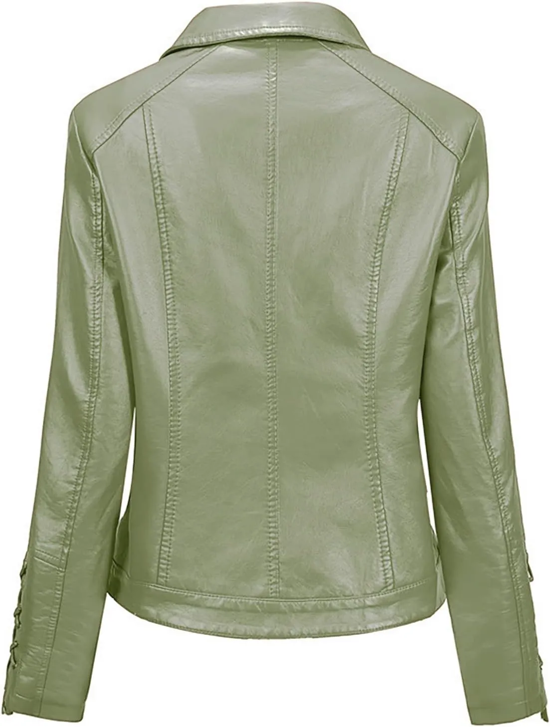 Women's Winter Faux Leather Jacket Ladies Open Front Lapel Draped Outwear Cardigan Solid Blazer Thickened Coat