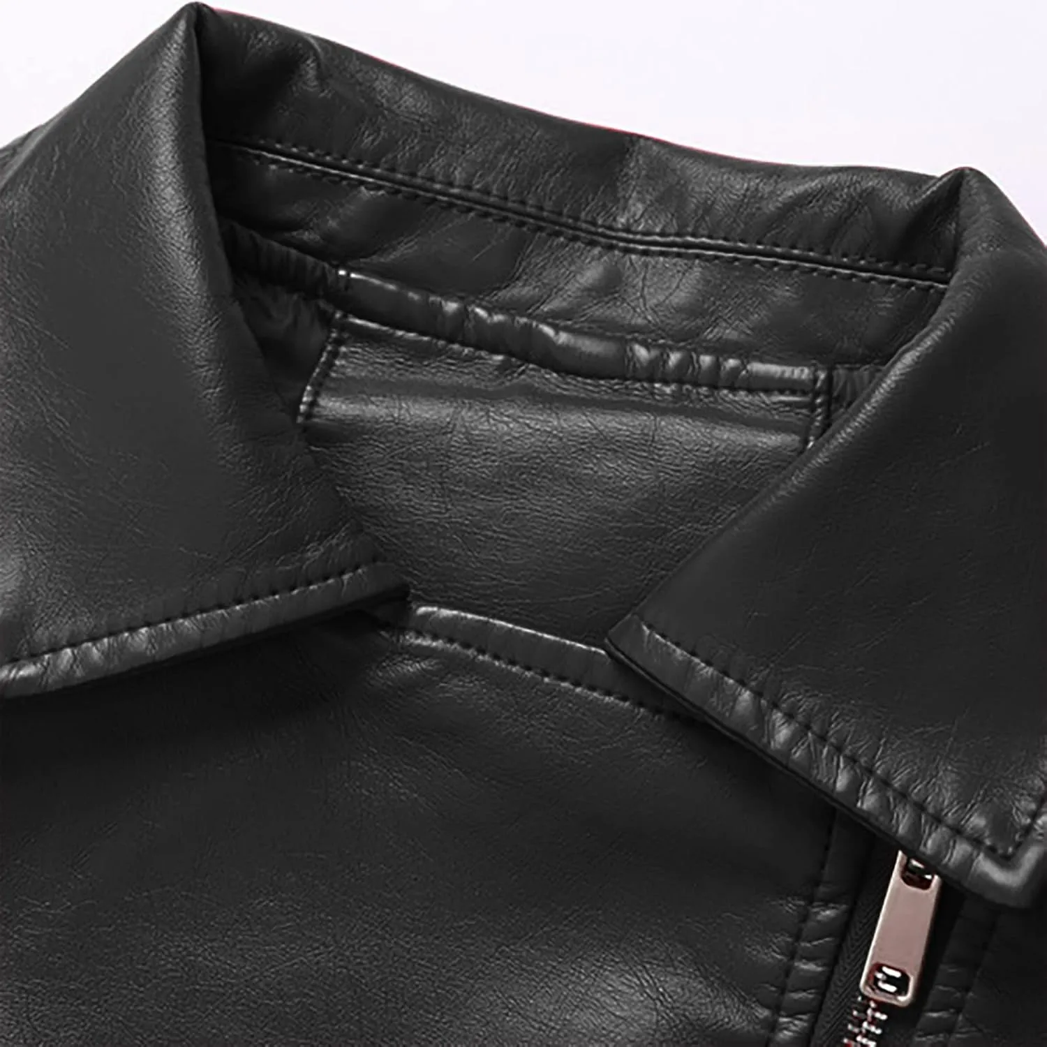 Women's Winter Faux Leather Jacket Ladies Open Front Lapel Draped Outwear Cardigan Solid Blazer Thickened Coat