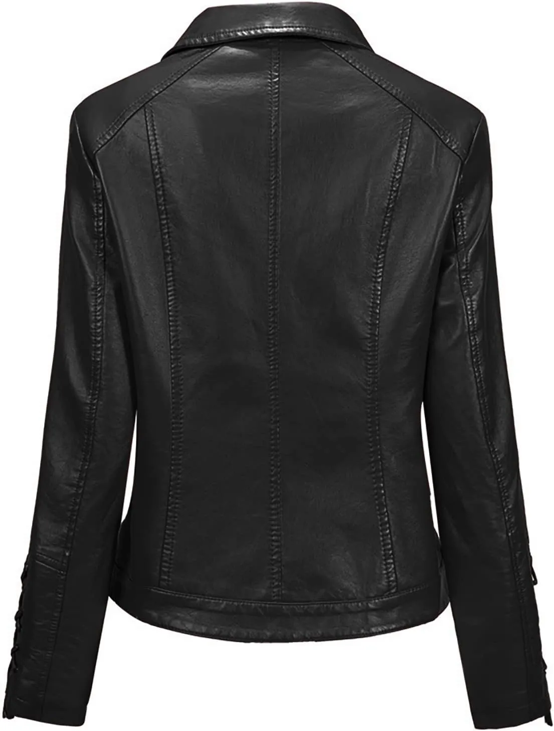 Women's Winter Faux Leather Jacket Ladies Open Front Lapel Draped Outwear Cardigan Solid Blazer Thickened Coat
