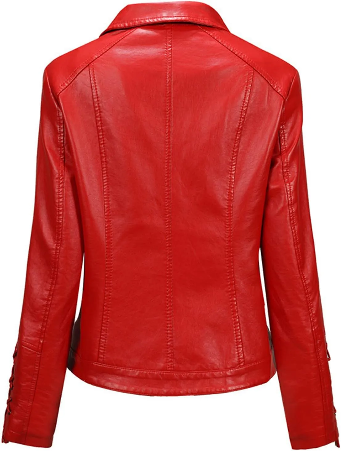 Women's Winter Faux Leather Jacket Ladies Open Front Lapel Draped Outwear Cardigan Solid Blazer Thickened Coat