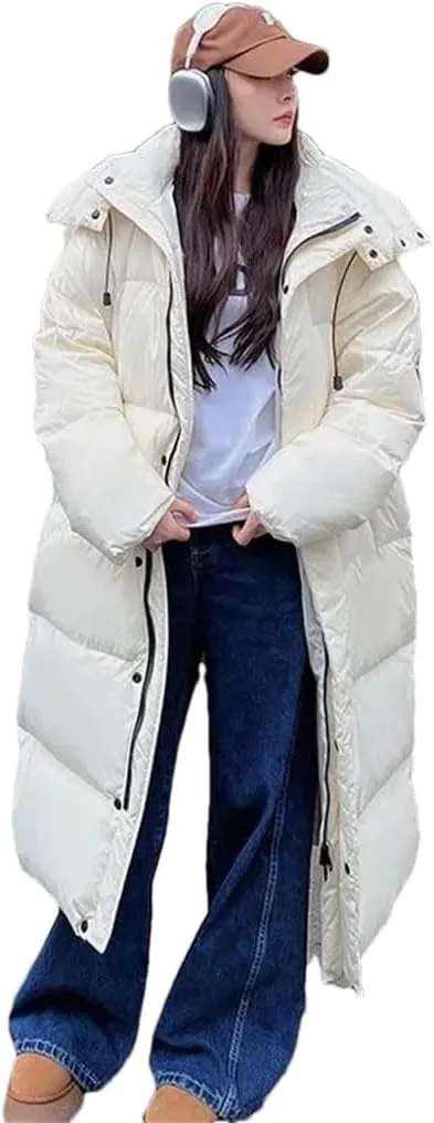 Womens Winter Jacket Down Cotton Coat Long Cotton-Padded Coat Female Thick Warm Puffer Parkas Hooded Overcoat