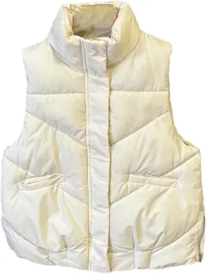 Women's Winter Vest Sleeveless Jackets Cotton Padded Down Vest Loose Warm Thick Zipper Waistcoat