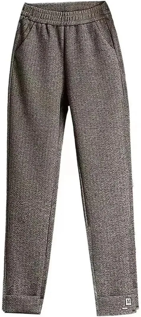 Women's Woolen Pants Harem Pencil Pants High Elastic Waist Korean Style Pants Trousers