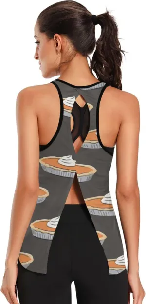 Women's Workout Tank Top Pumpkin-pies-Thanksgiving Sleeveless Sport Gym Top Athletic Yoga Tank Top