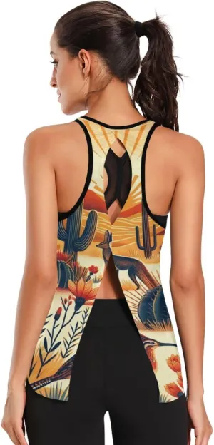 Women's Workout Tank Top Sonoran-Sunrise-Arizona Sleeveless Sport Gym Top Athletic Yoga Tank Top