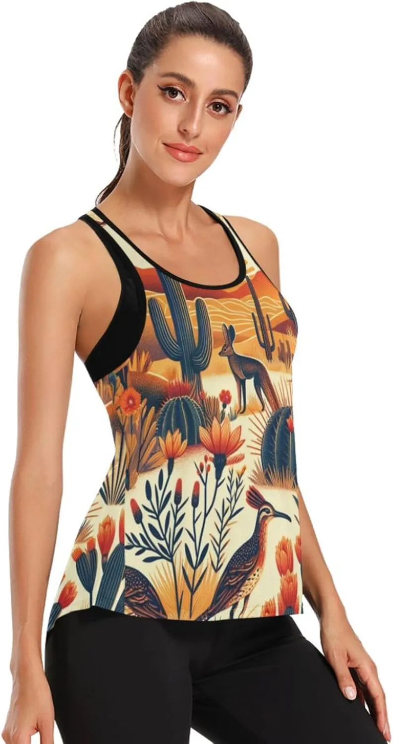 Women's Workout Tank Top Sonoran-Sunrise-Arizona Sleeveless Sport Gym Top Athletic Yoga Tank Top