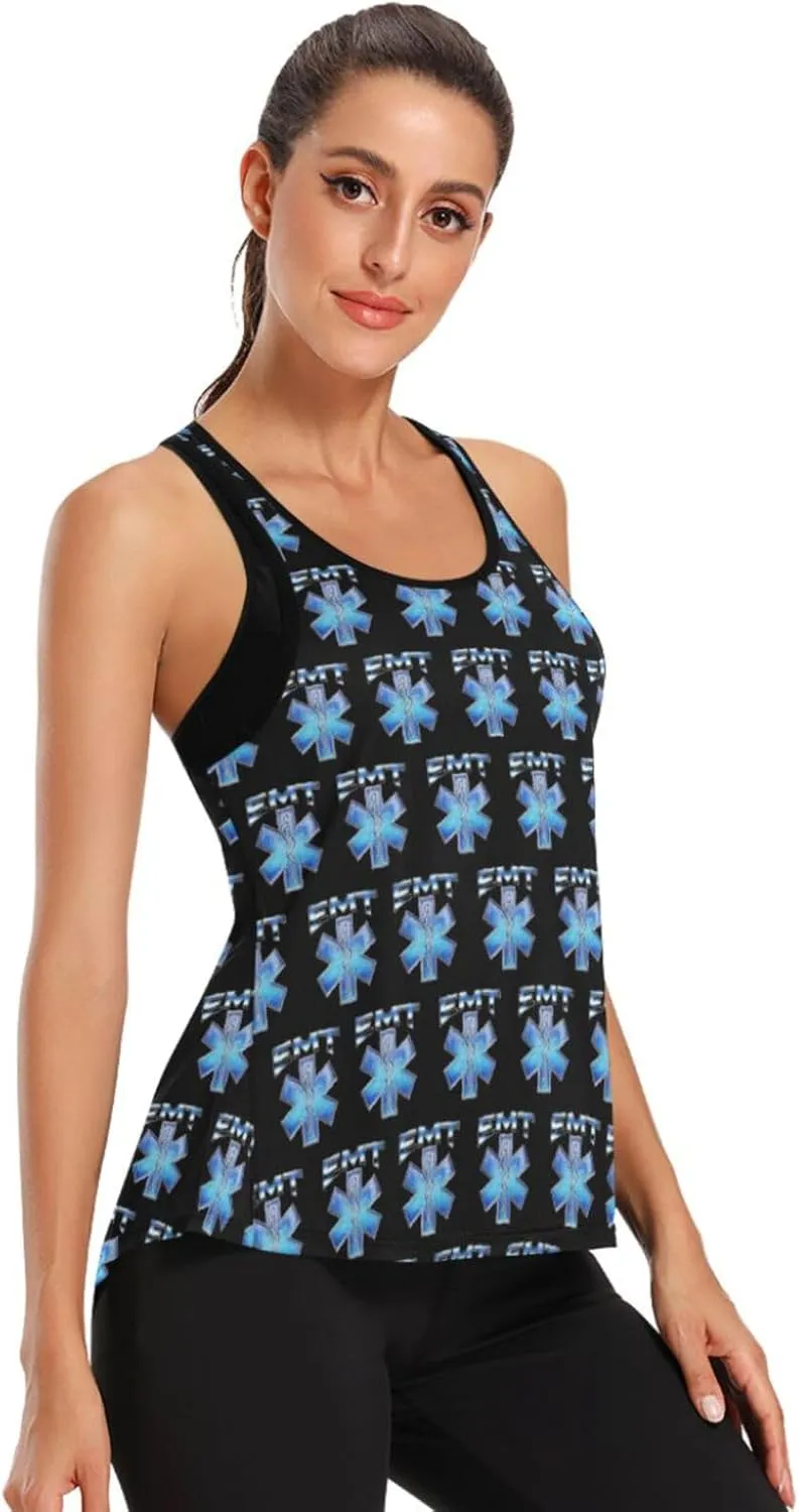 Women's Workout Tank Top Vintage-EMT-Paramedic Sleeveless Sport Gym Top Athletic Yoga Tank Top