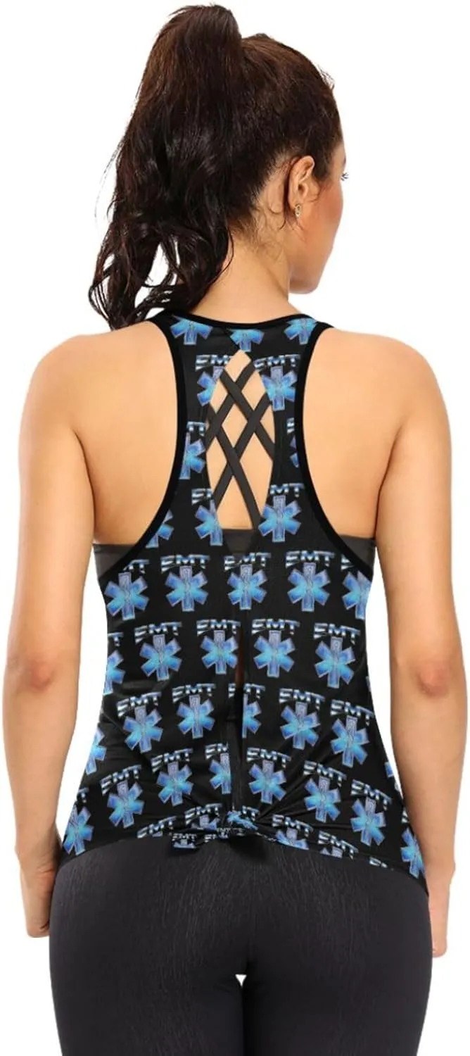 Women's Workout Tank Top Vintage-EMT-Paramedic Sleeveless Sport Gym Top Athletic Yoga Tank Top