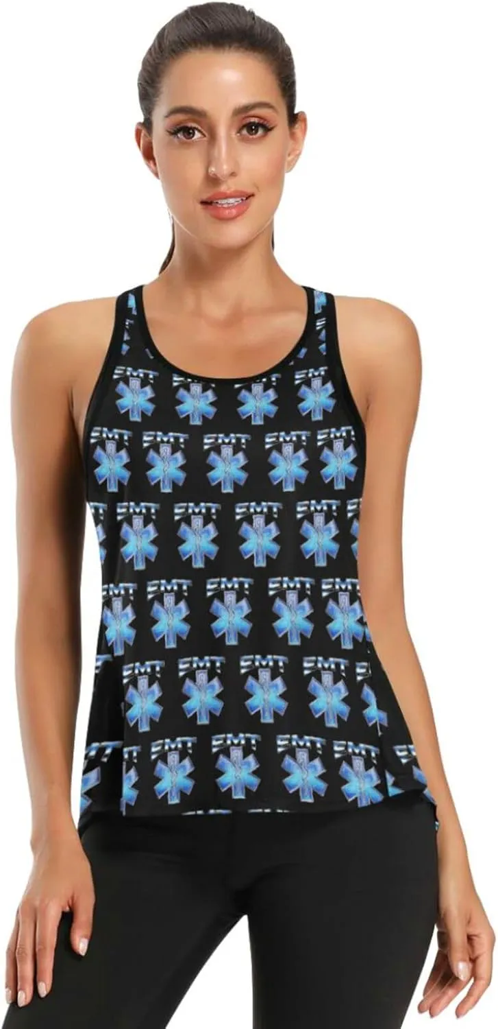 Women's Workout Tank Top Vintage-EMT-Paramedic Sleeveless Sport Gym Top Athletic Yoga Tank Top