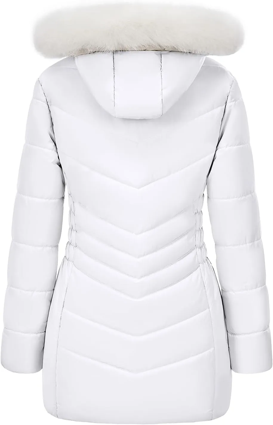 WULFUL Women's Winter Coats Long Warm Thicken Puffer Jackets Outwear With Removable Fur Hood