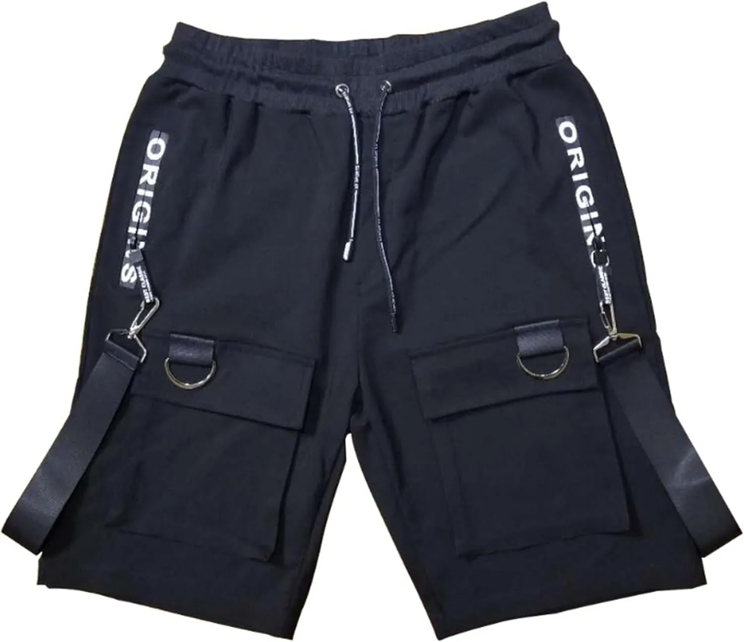 XYXIONGMAO Men's Casual Black Streetwear Techwear Hip Hop Black Cargo Pants Shorts Sweatpants Joggers for Men