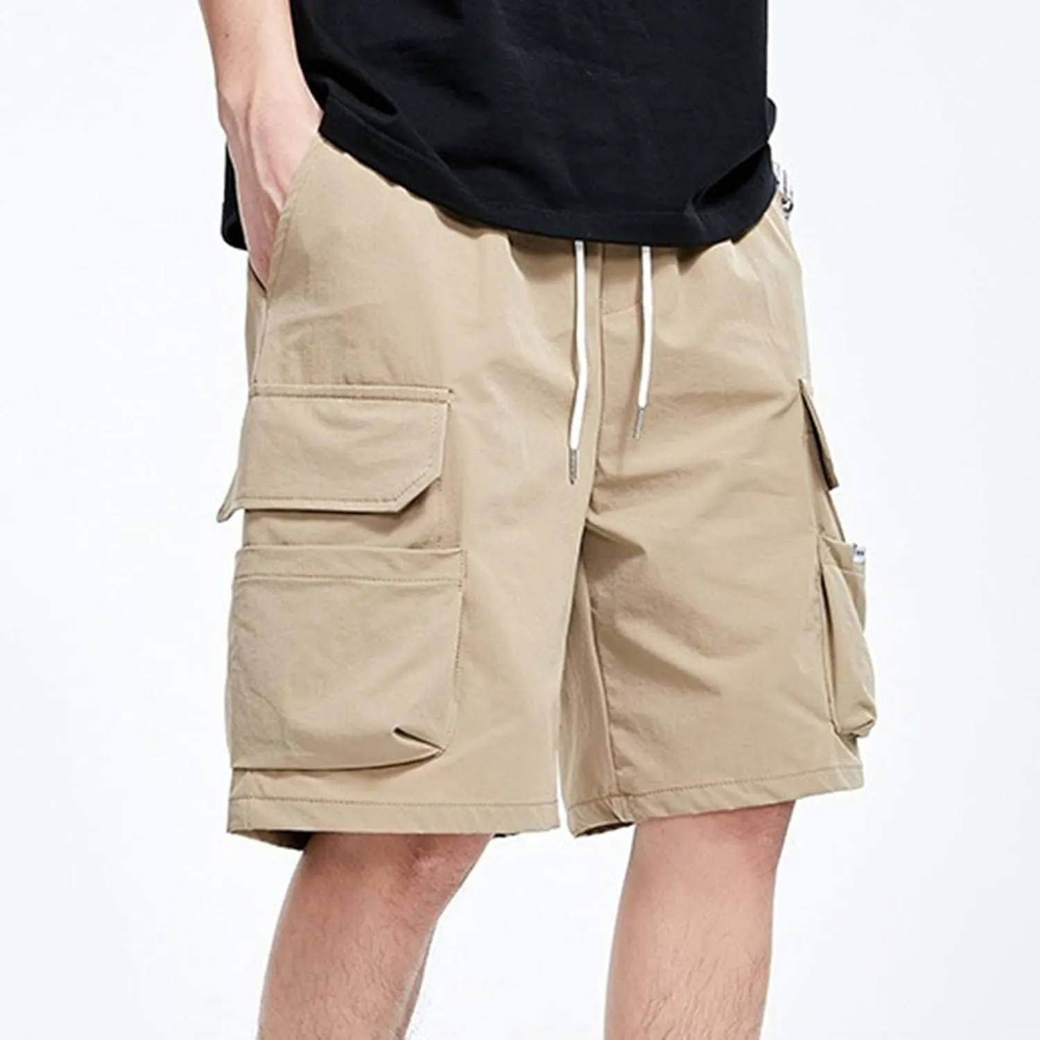 XYXIONGMAO Men's Joggers Techwear Black Hip Hop Cargo Shorts Streetwear Sweatpants Cargo Pants for Men