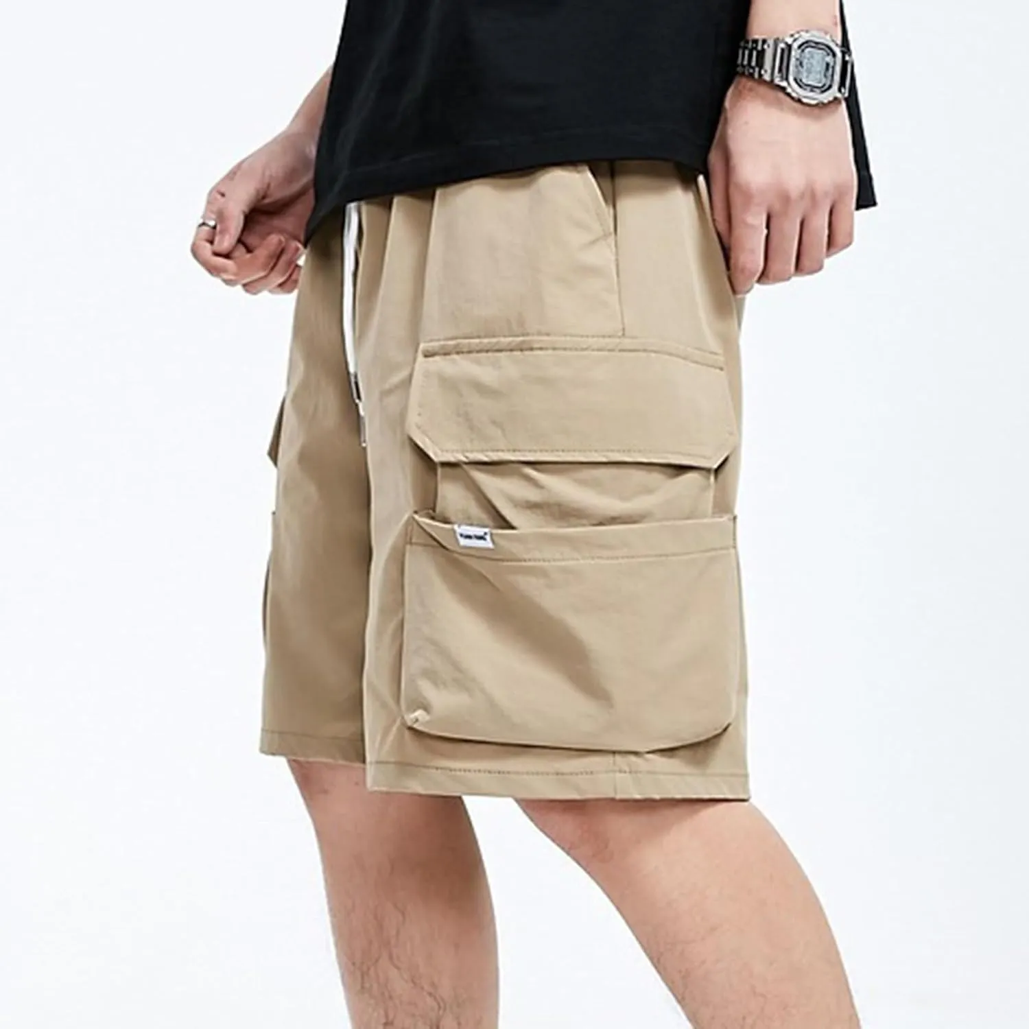 XYXIONGMAO Men's Joggers Techwear Black Hip Hop Cargo Shorts Streetwear Sweatpants Cargo Pants for Men