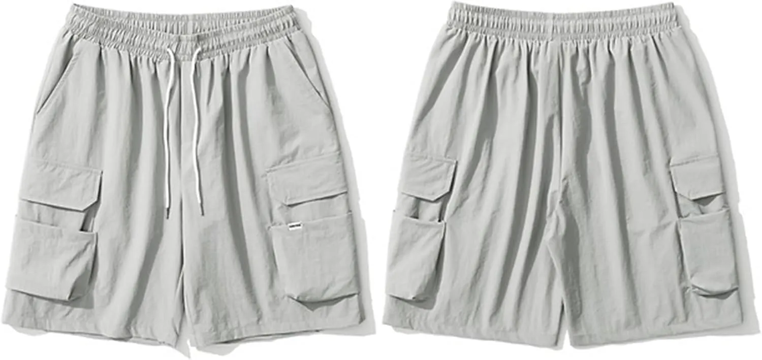 XYXIONGMAO Men's Joggers Techwear Black Hip Hop Cargo Shorts Streetwear Sweatpants Cargo Pants for Men