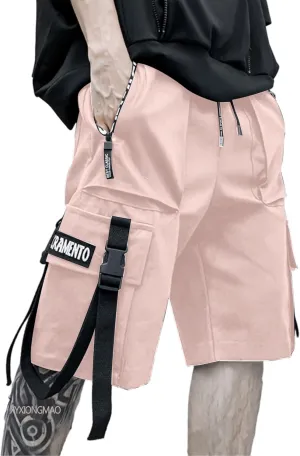 XYXIONGMAO Men's Joggers Techwear Black Hip Hop Cargo Shorts Streetwear Sweatpants Cargo Pants for Men