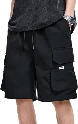 XYXIONGMAO Men's Joggers Techwear Black Hip Hop Cargo Shorts Streetwear Sweatpants Cargo Pants for Men