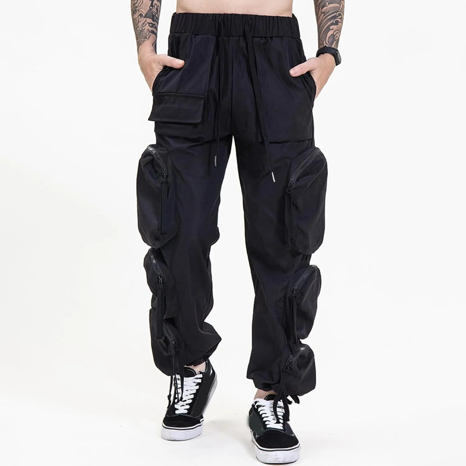 XYXIONGMAO Men's Streetwear Cargo Techwear Pants Designer Tech Wear Hip Hop Designer Mens Goth Cool Joggers Punk Pants Men