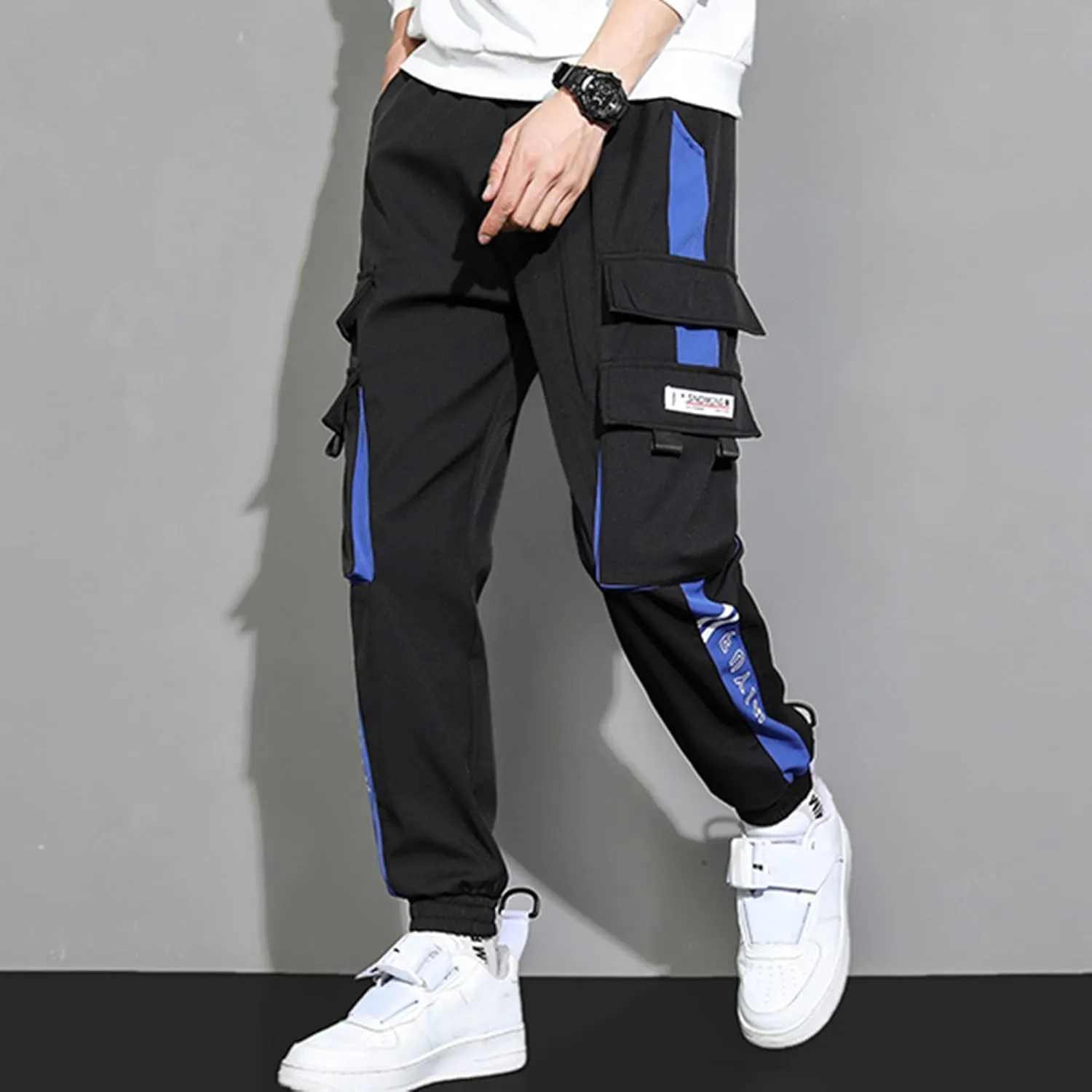 XYXIONGMAO Men's Streetwear Joggers Casual Sports Pants Baggy Casual Techwear Hip Hop Sweatpants Black Cargo Pants for Men