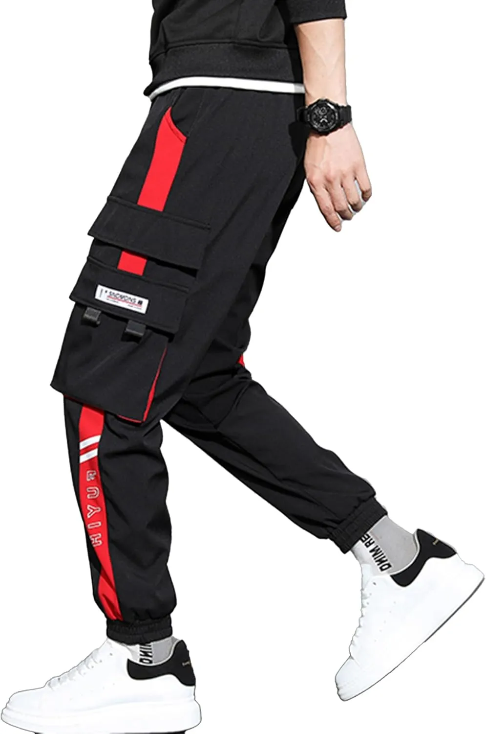 XYXIONGMAO Men's Streetwear Joggers Casual Sports Pants Baggy Casual Techwear Hip Hop Sweatpants Black Cargo Pants for Men