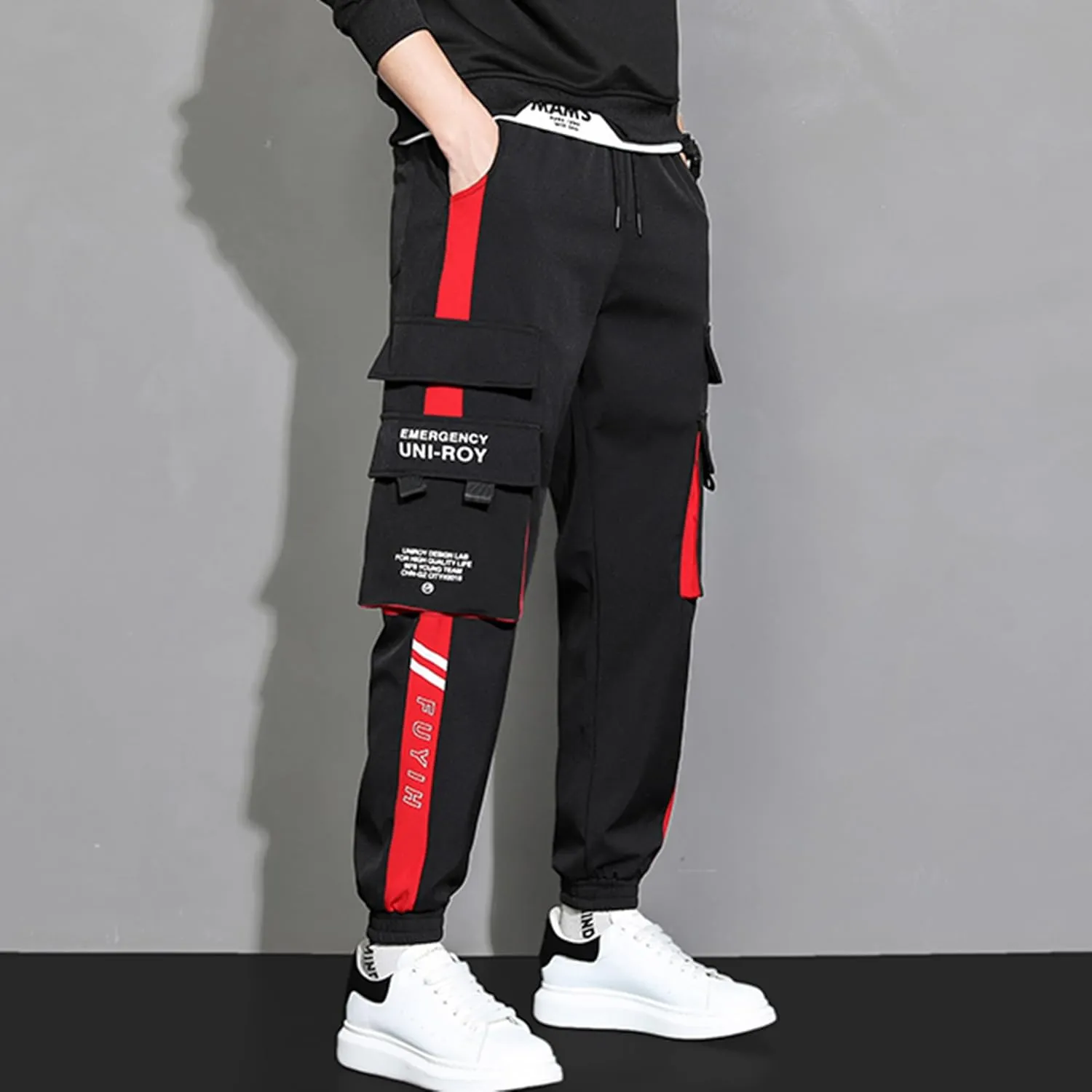 XYXIONGMAO Men's Streetwear Joggers Casual Sports Pants Baggy Casual Techwear Hip Hop Sweatpants Black Cargo Pants for Men
