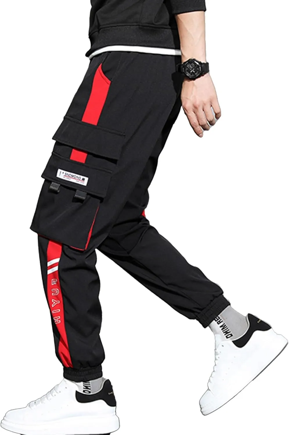 XYXIONGMAO Men's Streetwear Joggers Casual Sports Pants Baggy Casual Techwear Hip Hop Sweatpants Black Cargo Pants for Men