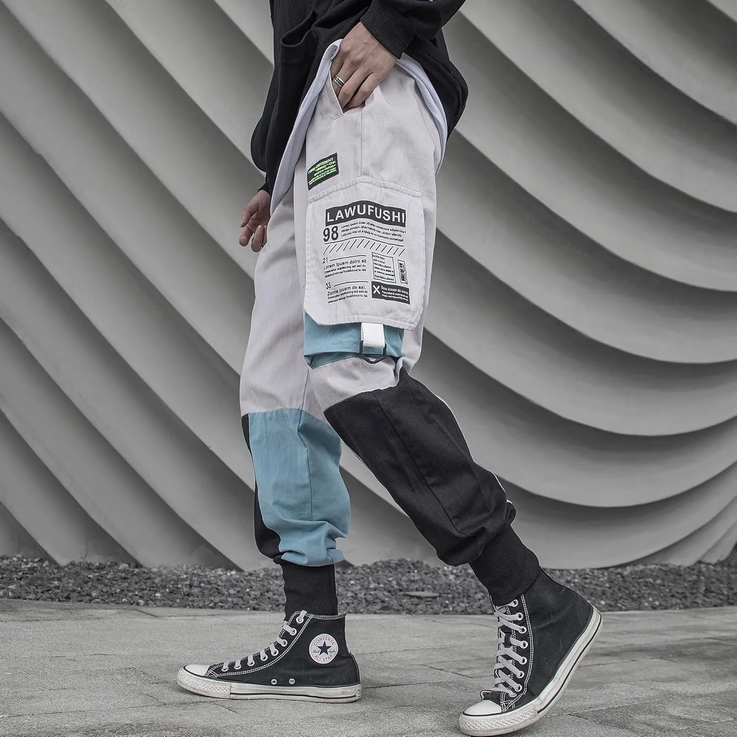 XYXIONGMAO Men's Tactical Hip Hop Pants Techwear Harem Streetwear Sweatpants Tactical Joggers Cargo Pants for Men