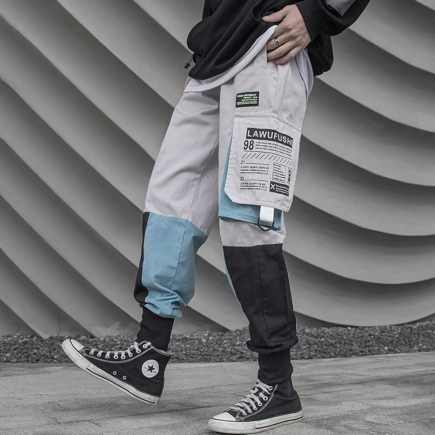 XYXIONGMAO Men's Tactical Hip Hop Pants Techwear Harem Streetwear Sweatpants Tactical Joggers Cargo Pants for Men