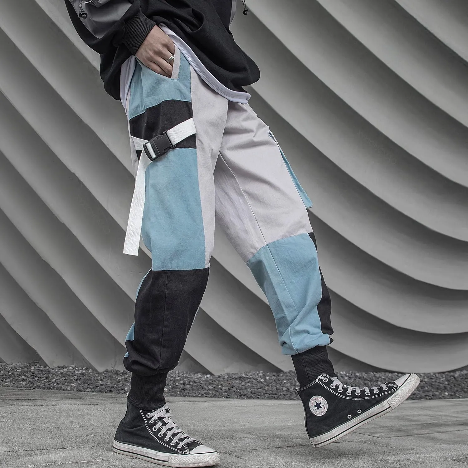 XYXIONGMAO Men's Tactical Hip Hop Pants Techwear Harem Streetwear Sweatpants Tactical Joggers Cargo Pants for Men