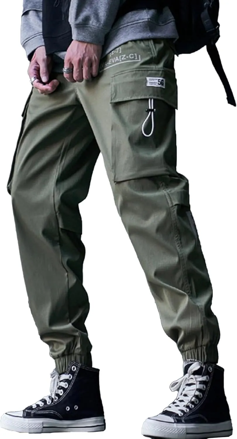 XYXIONGMAO Men's Techwear Joggers Goth Hip Hop Black Fashion Tactical Streetwear Harem Sweatpants Cargo Pants for Men