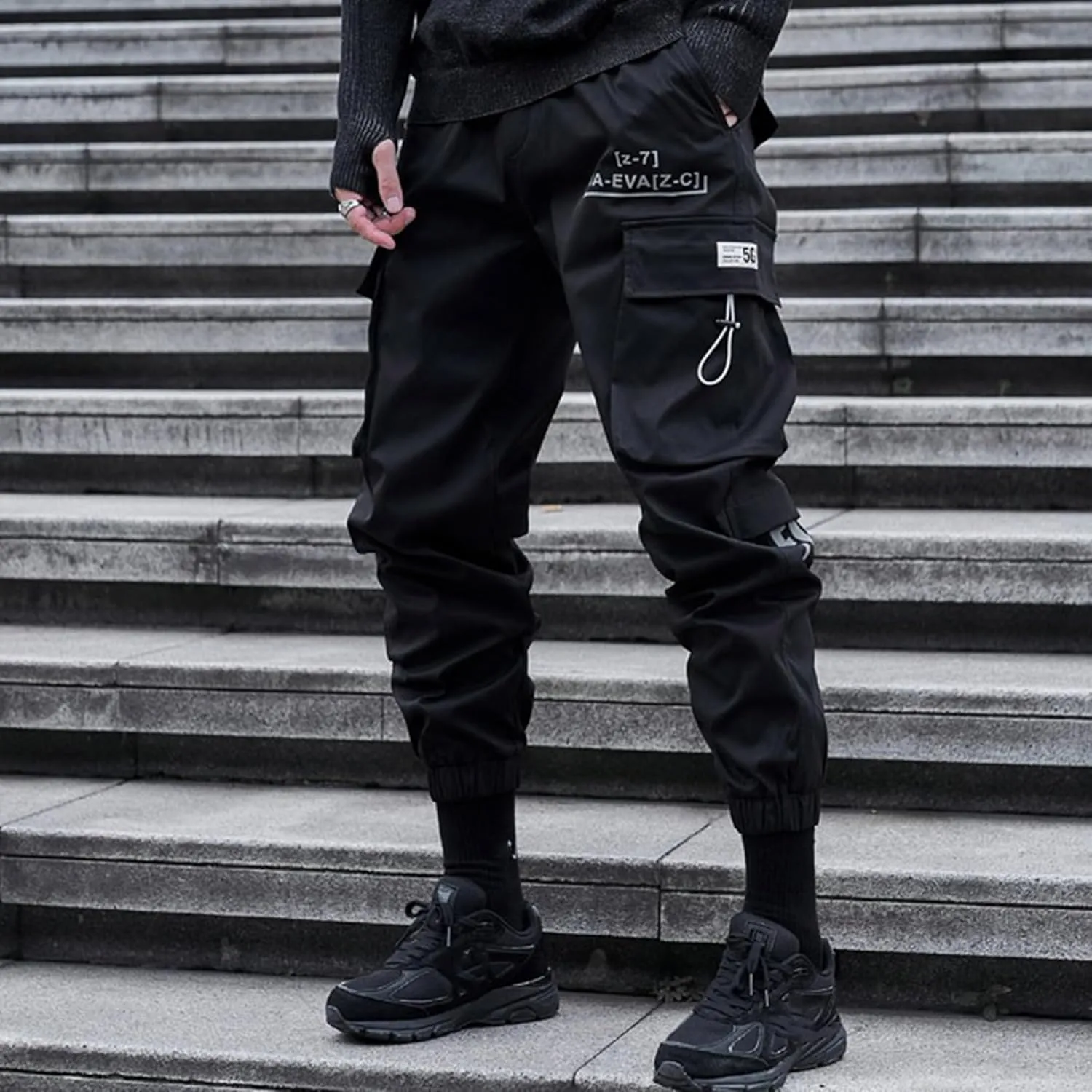 XYXIONGMAO Men's Techwear Joggers Goth Hip Hop Black Fashion Tactical Streetwear Harem Sweatpants Cargo Pants for Men
