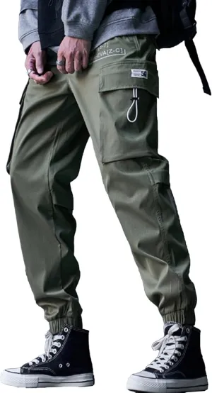 XYXIONGMAO Men's Techwear Joggers Goth Hip Hop Black Fashion Tactical Streetwear Harem Sweatpants Cargo Pants for Men