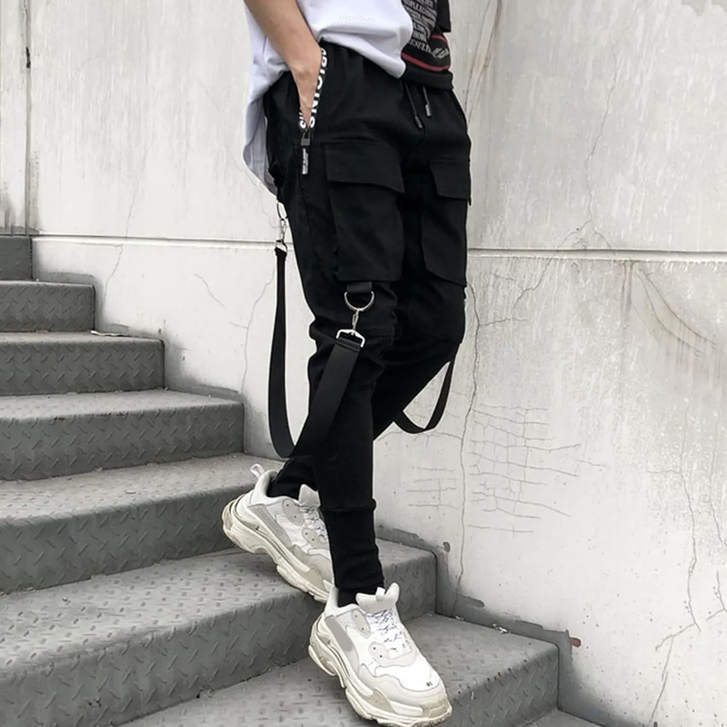 XYXIONGMAO Men's Unisex Cargo Harem Pants Functional Tactical Sweatpants Slacks Hip Hop Jogger Techwear Streetwear Overalls