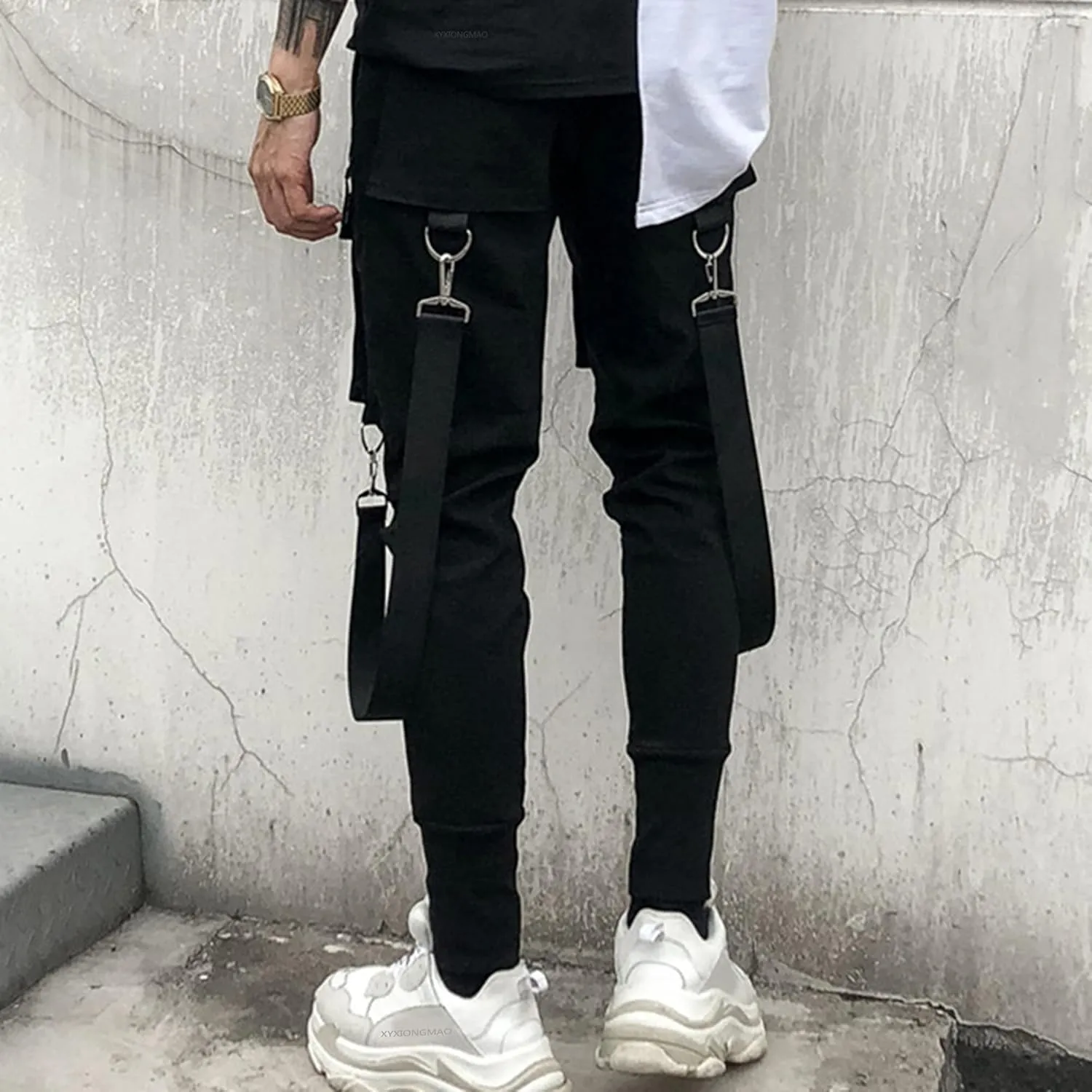 XYXIONGMAO Men's Unisex Cargo Harem Pants Functional Tactical Sweatpants Slacks Hip Hop Jogger Techwear Streetwear Overalls