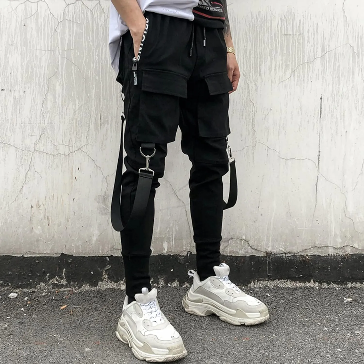 XYXIONGMAO Men's Unisex Cargo Harem Pants Functional Tactical Sweatpants Slacks Hip Hop Jogger Techwear Streetwear Overalls