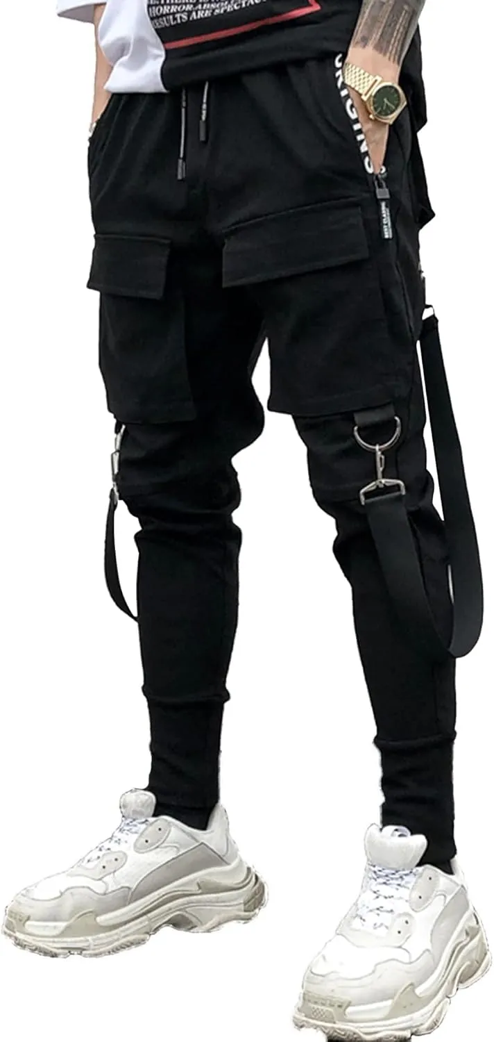 XYXIONGMAO Men's Unisex Cargo Harem Pants Functional Tactical Sweatpants Slacks Hip Hop Jogger Techwear Streetwear Overalls