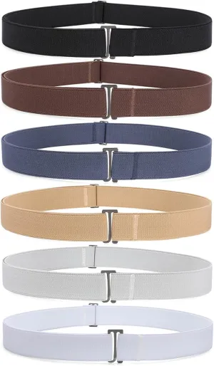 XZQTIVE No Show Invisible Elastic Belt for Women & Men, Adjuatable Stretch Belt with Flat Buckle for Jeans Pants Dreses