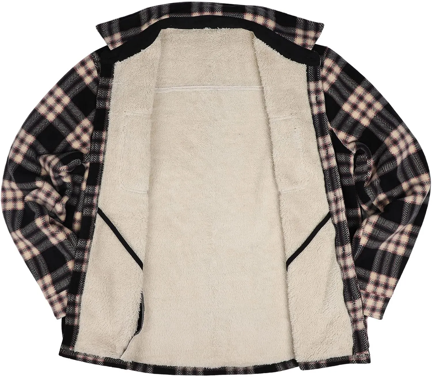Yasumond Jackets for Men Flannel Zipper Fleece Sweatshirt Heavy Lined Warm Winter Coats Big Tall