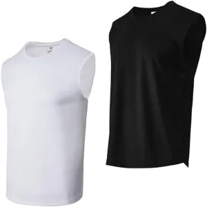 Yasumond Workout Fitness Quick Dry Tank Tops Pack Muscle Basketball Gym Sleeveless Crewneck Shirts for Men