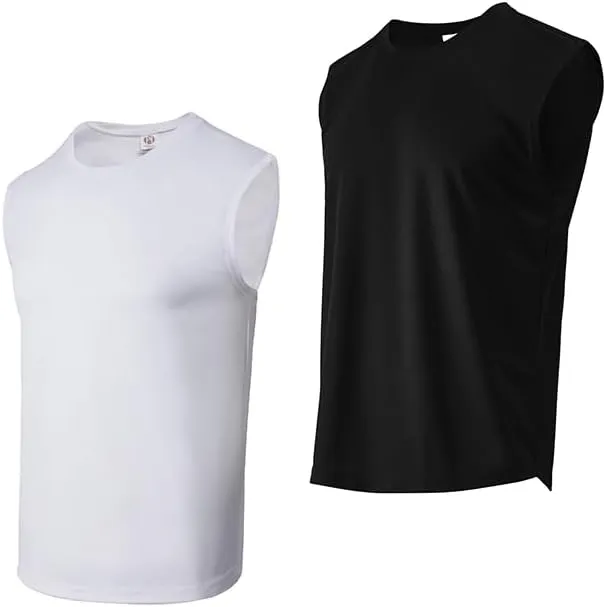 Yasumond Workout Fitness Quick Dry Tank Tops Pack Muscle Basketball Gym Sleeveless Crewneck Shirts for Men
