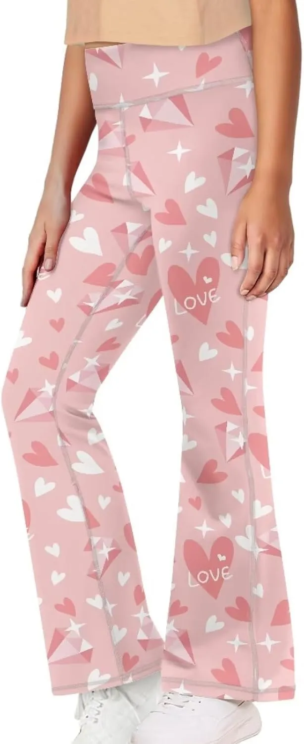 YEXIATODO Girls Wide Leg Yoga Pants Athletic Leggings High Waisted Yoga Pants Yoga Active Flared Yoga Pants Size 5-14