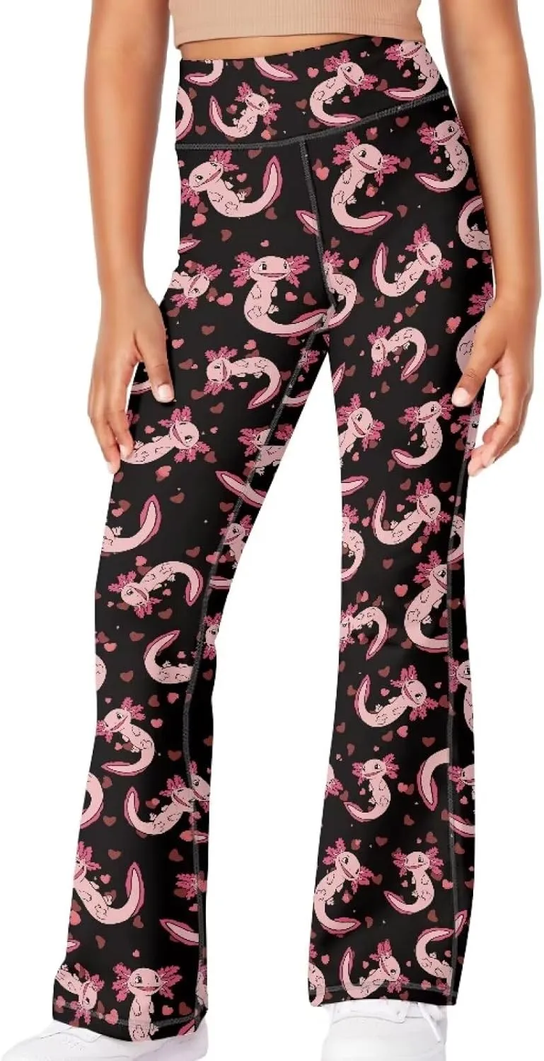 YEXIATODO Girls Wide Leg Yoga Pants Athletic Leggings High Waisted Yoga Pants Yoga Active Flared Yoga Pants Size 5-14