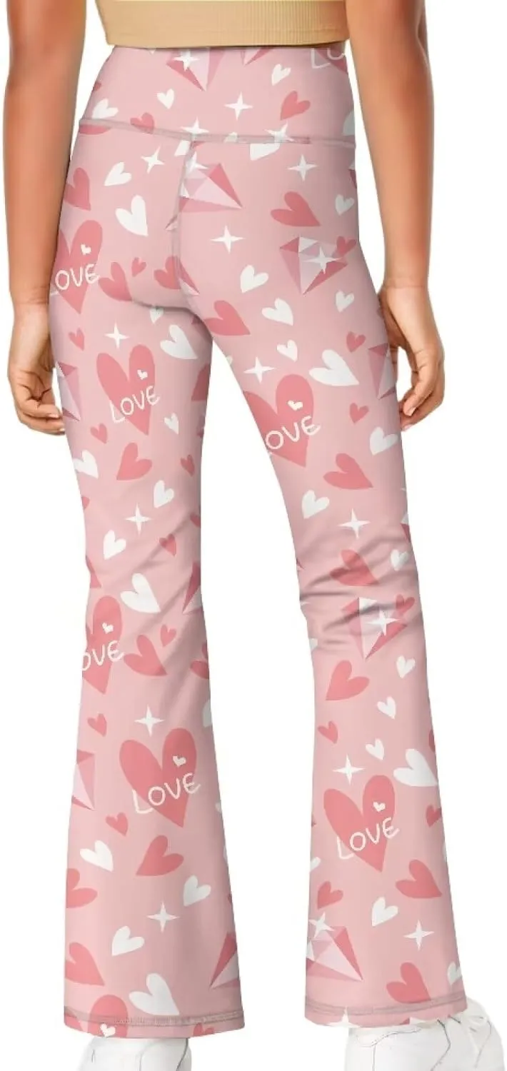 YEXIATODO Girls Wide Leg Yoga Pants Athletic Leggings High Waisted Yoga Pants Yoga Active Flared Yoga Pants Size 5-14