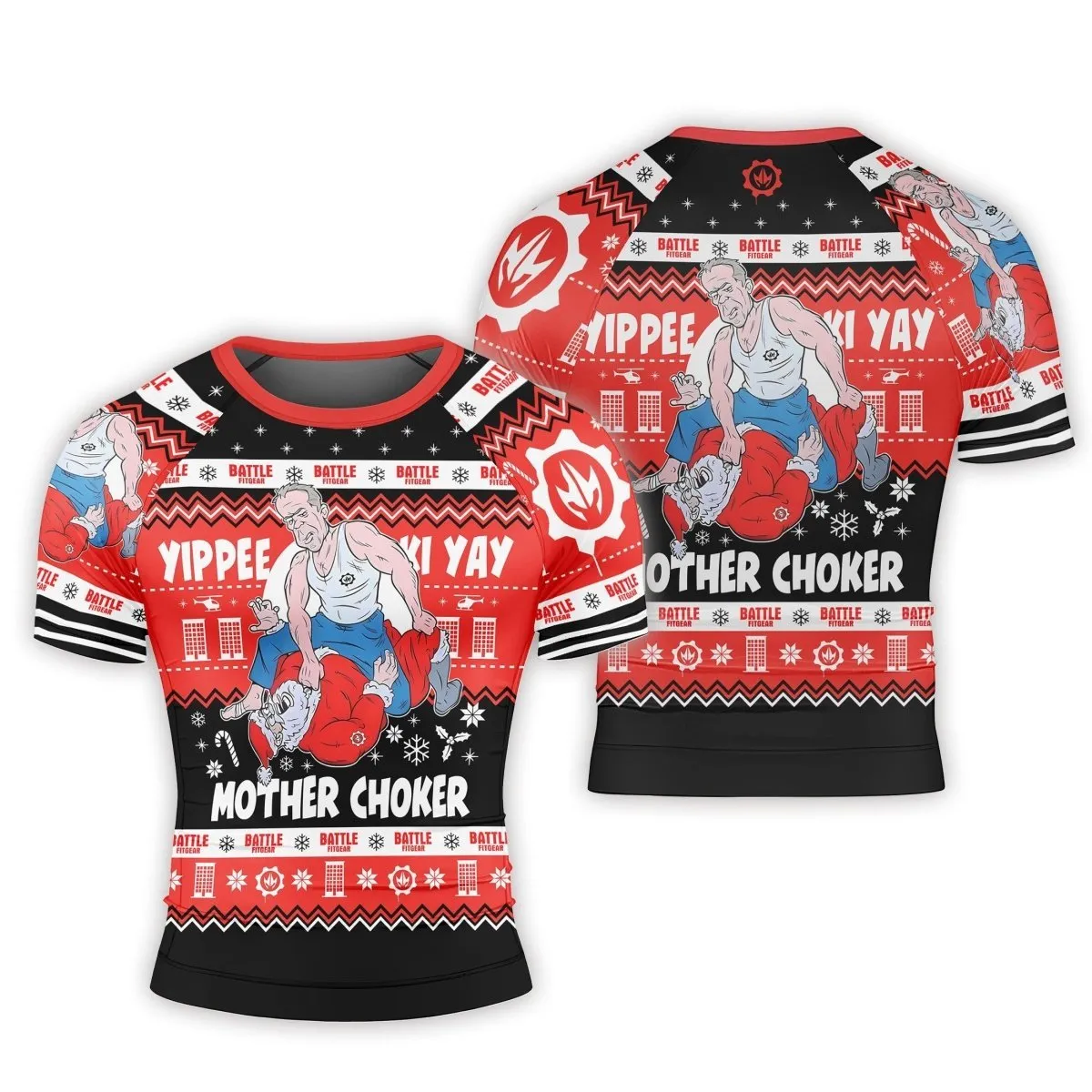Yippe Ki-Yay Mother Choker Short Sleeve Rash Guard