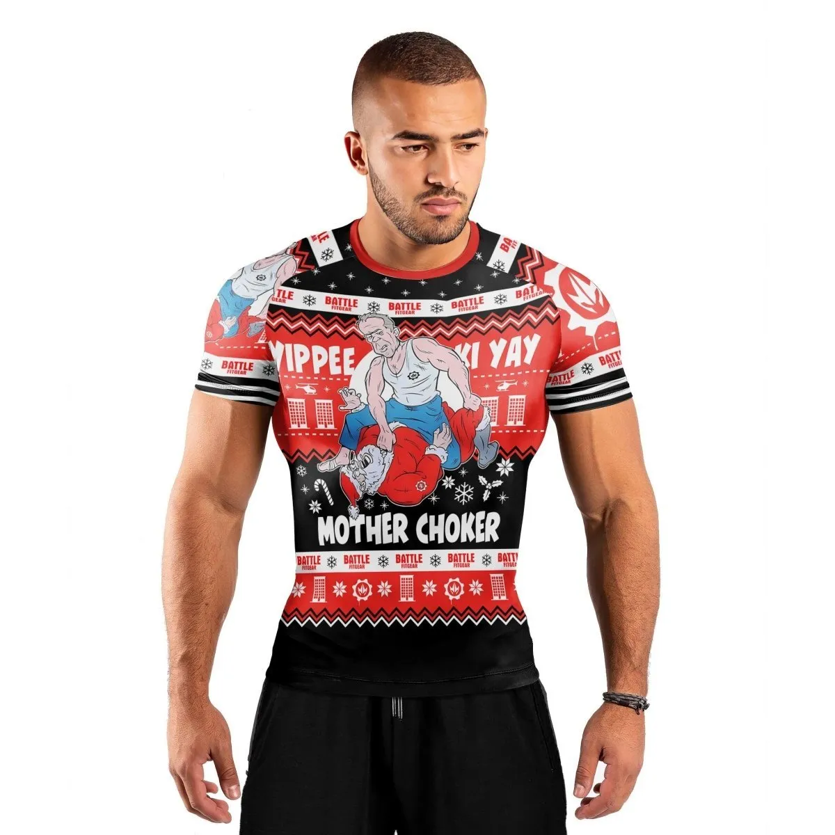 Yippe Ki-Yay Mother Choker Short Sleeve Rash Guard