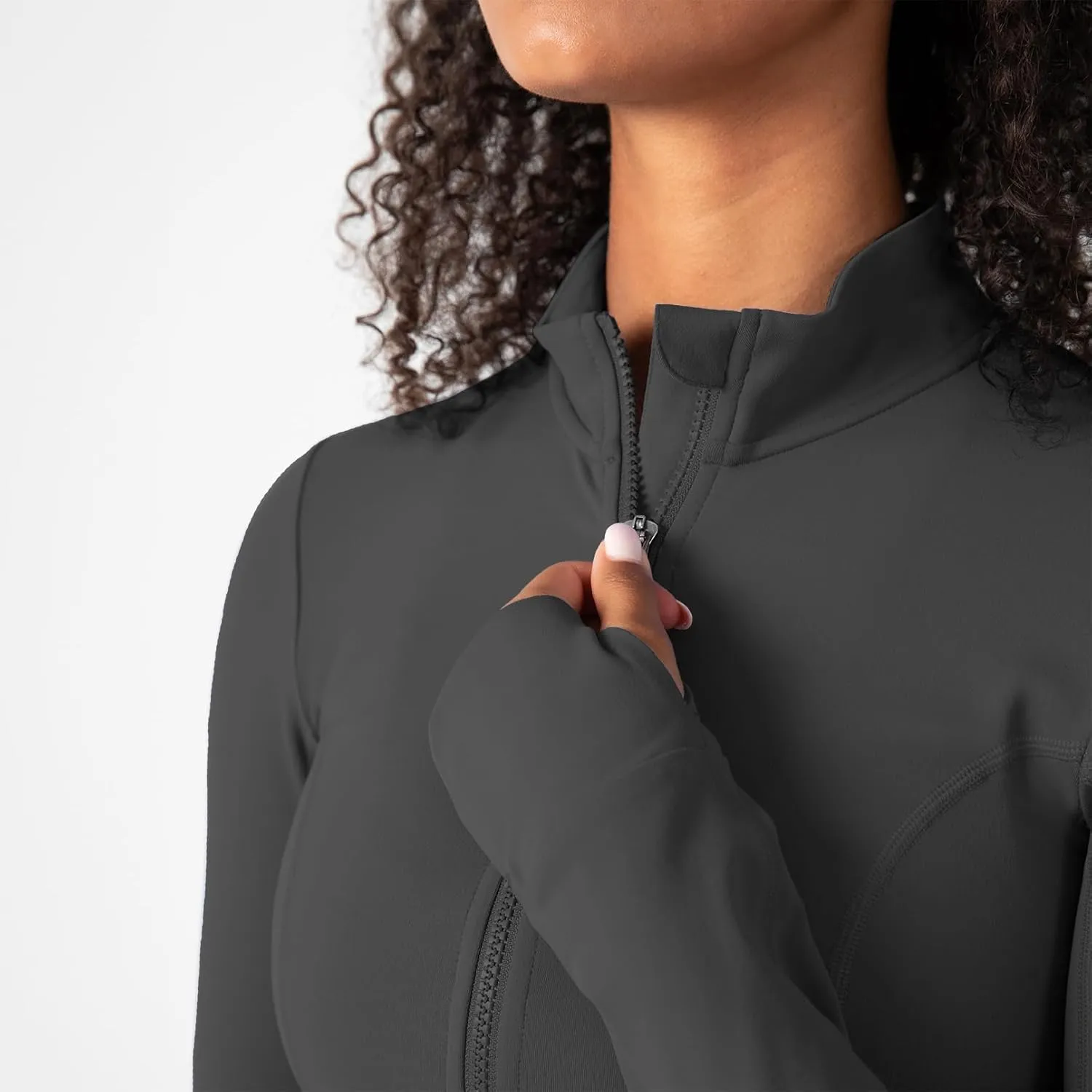 YITTY Active Women's UltraLuxe Cropped Full Zip Jacket, Athleisure, 4-Way-Stretch, Thumbholes