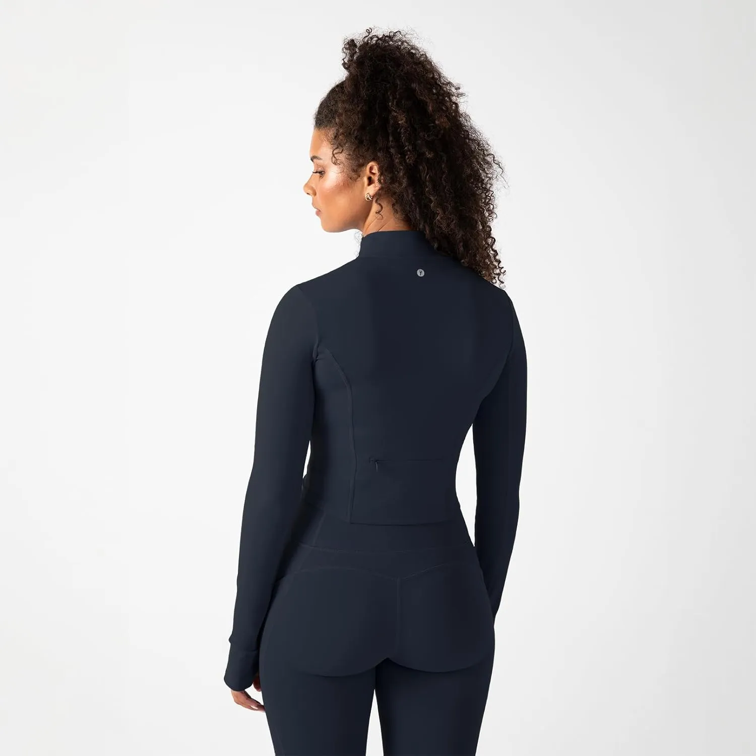 YITTY Active Women's UltraLuxe Cropped Full Zip Jacket, Athleisure, 4-Way-Stretch, Thumbholes
