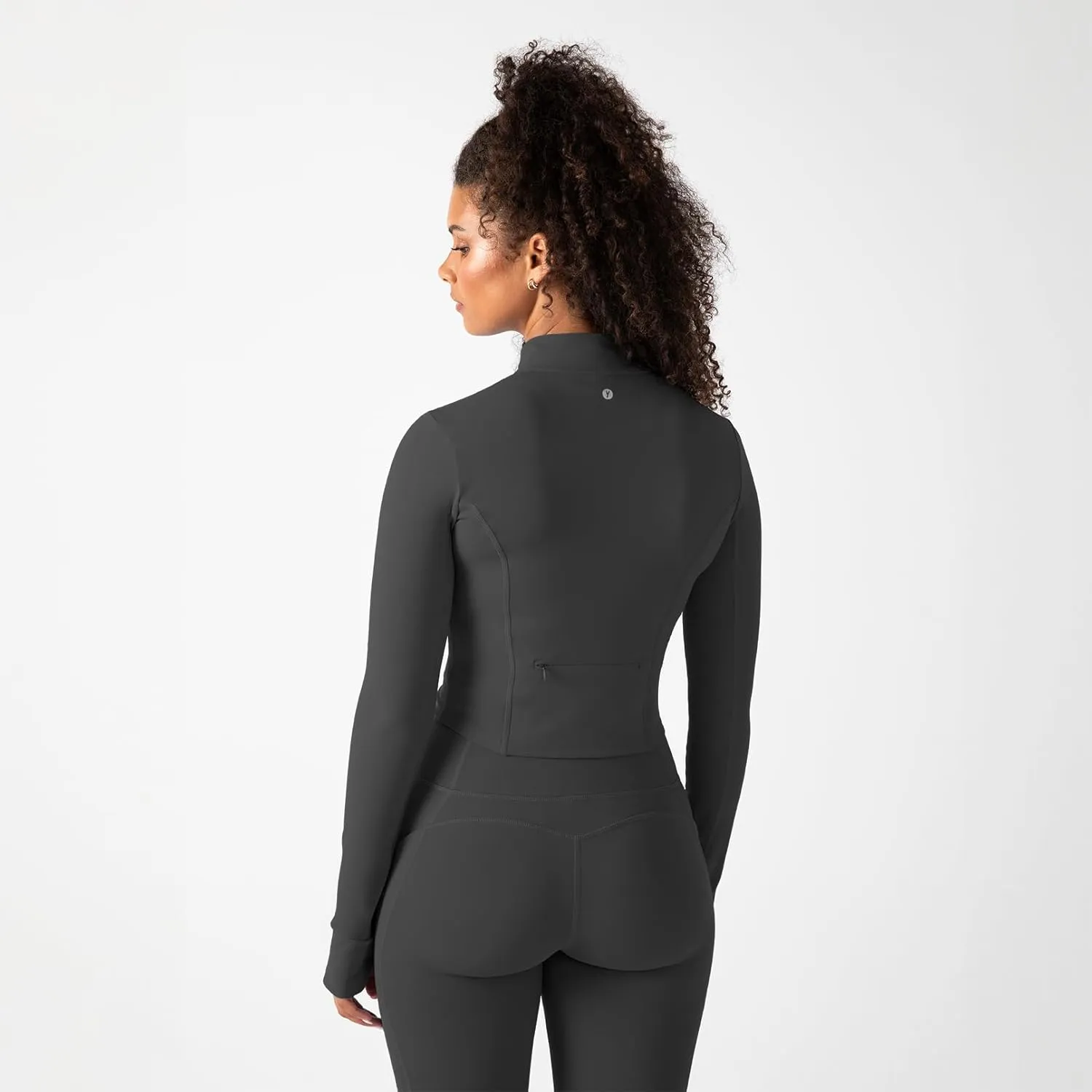 YITTY Active Women's UltraLuxe Cropped Full Zip Jacket, Athleisure, 4-Way-Stretch, Thumbholes