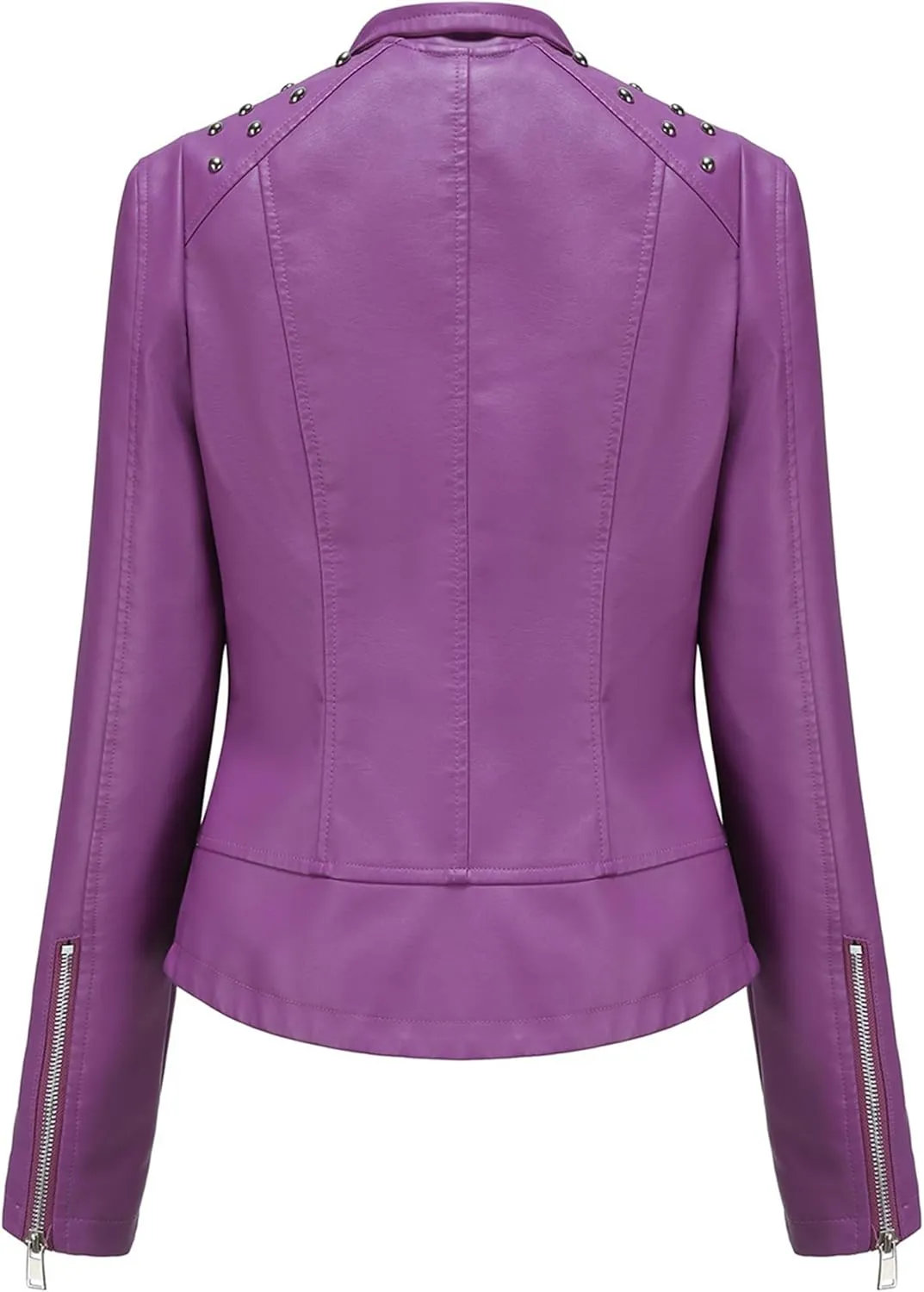 YMING Womens Faux Leather Zipper Jackets PU Motorcycle Coat Fall Plus Size Biker Outwear
