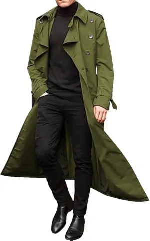 Ymosrh Varsity Jacket Men Men's Long-Slevee Luxury Full Length Trench Coat Long Wool Overcoat Winter Coats